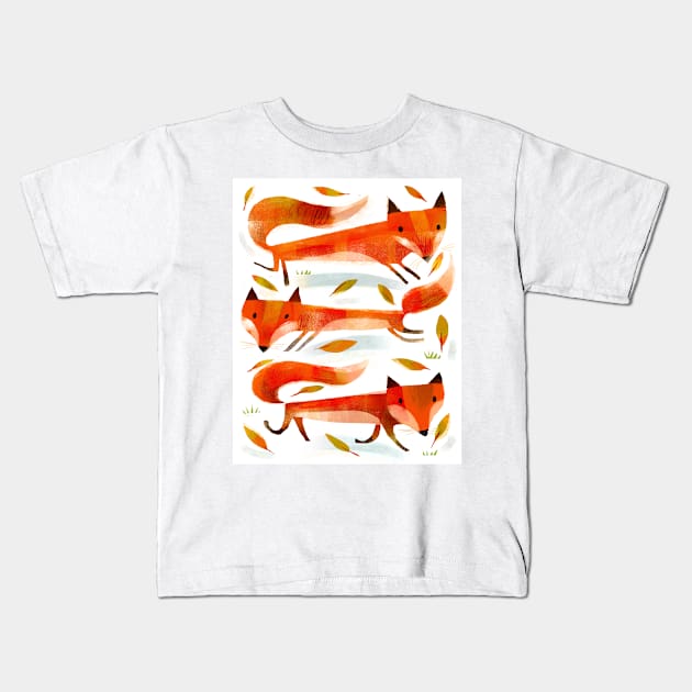 Foxes Kids T-Shirt by Gareth Lucas